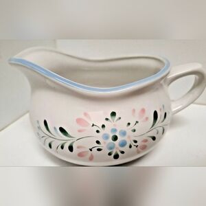 Vintage Fascimo by Yakima Stoneware Gravy Boat/ Creamer Floral Motif